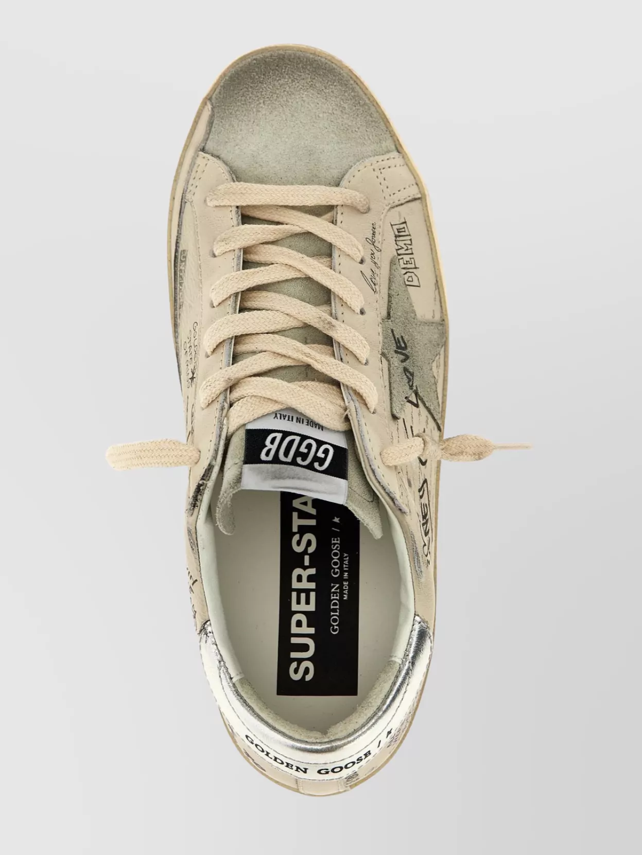 Golden Goose 'Distressed' Low-Top Sneakers Featuring Graphic Print