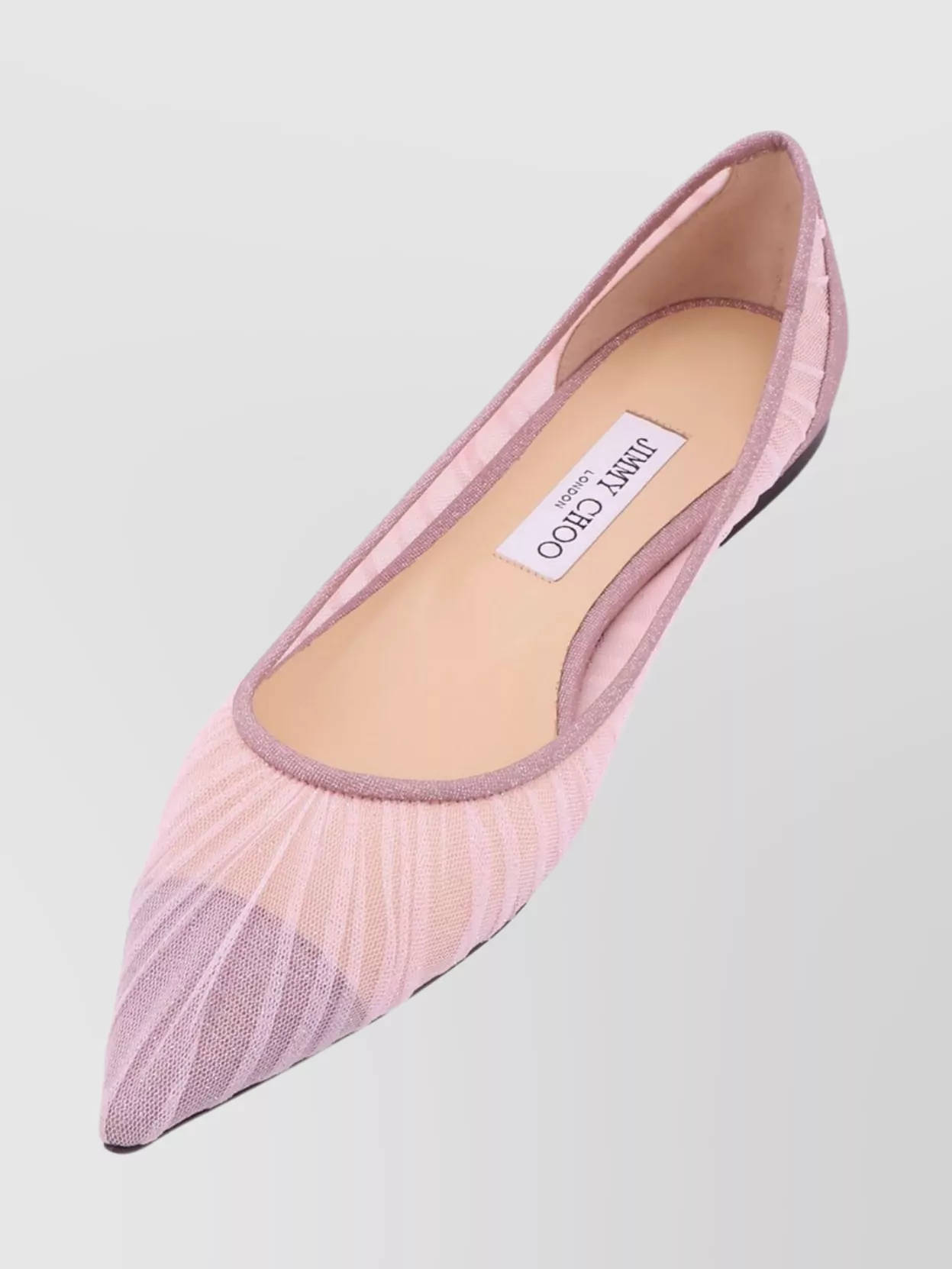Jimmy Choo Glittered Tulle Ballerinas Pointed Toe