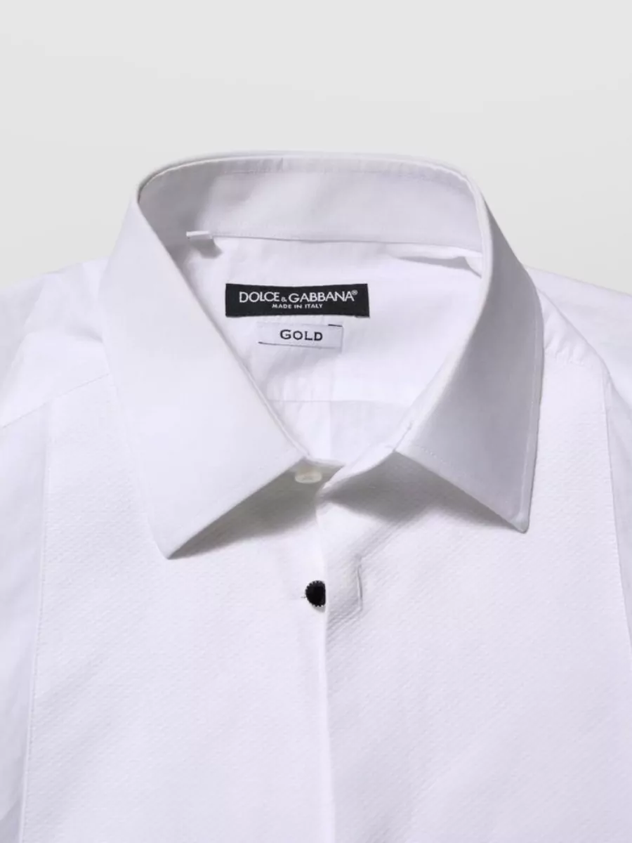Dolce&Gabbana Cotton Bib Formal Shirt