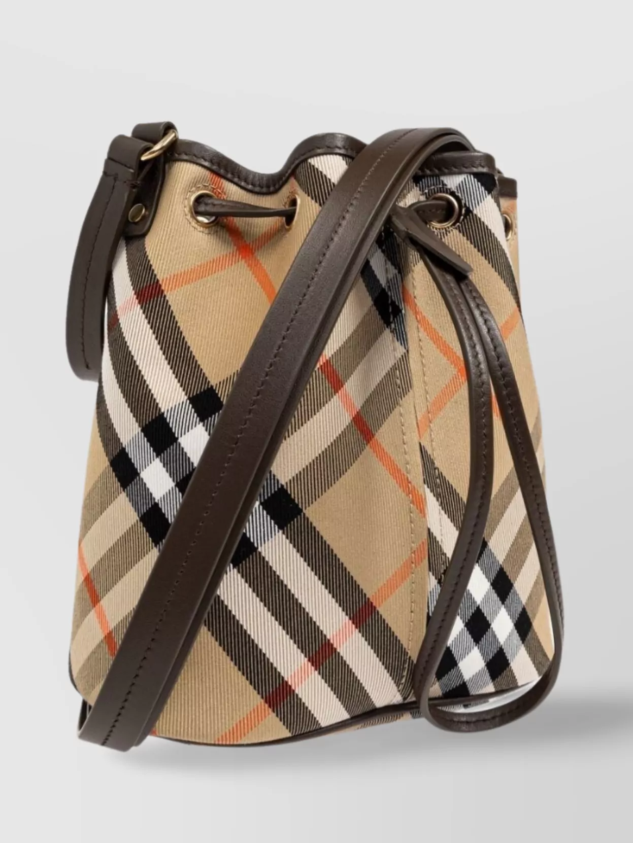 Burberry Medium Bucket Bag With Check Pattern