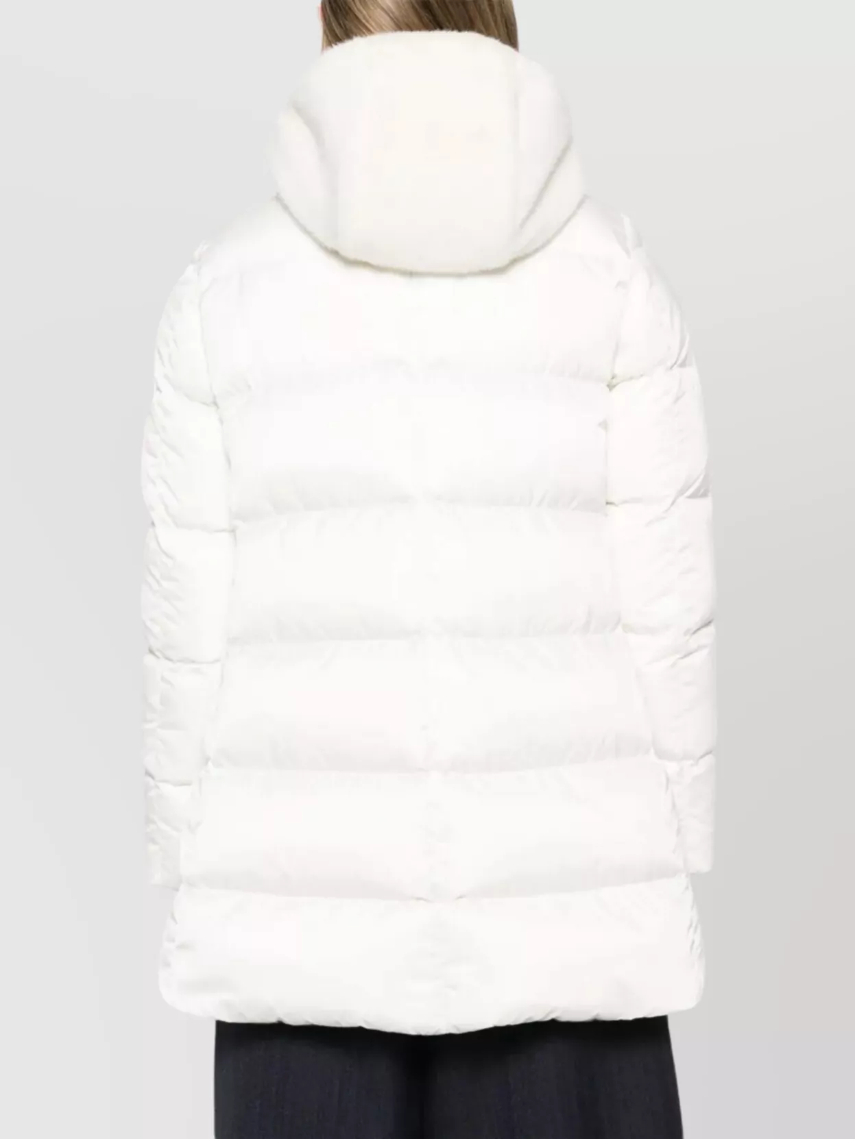 Herno Satin Down Jacket With Faux Fur Hood