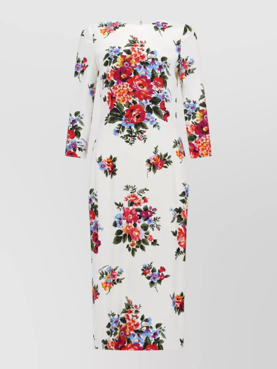 Dolce&Gabbana Midi Dress Floral Pattern Fitted Silhouette