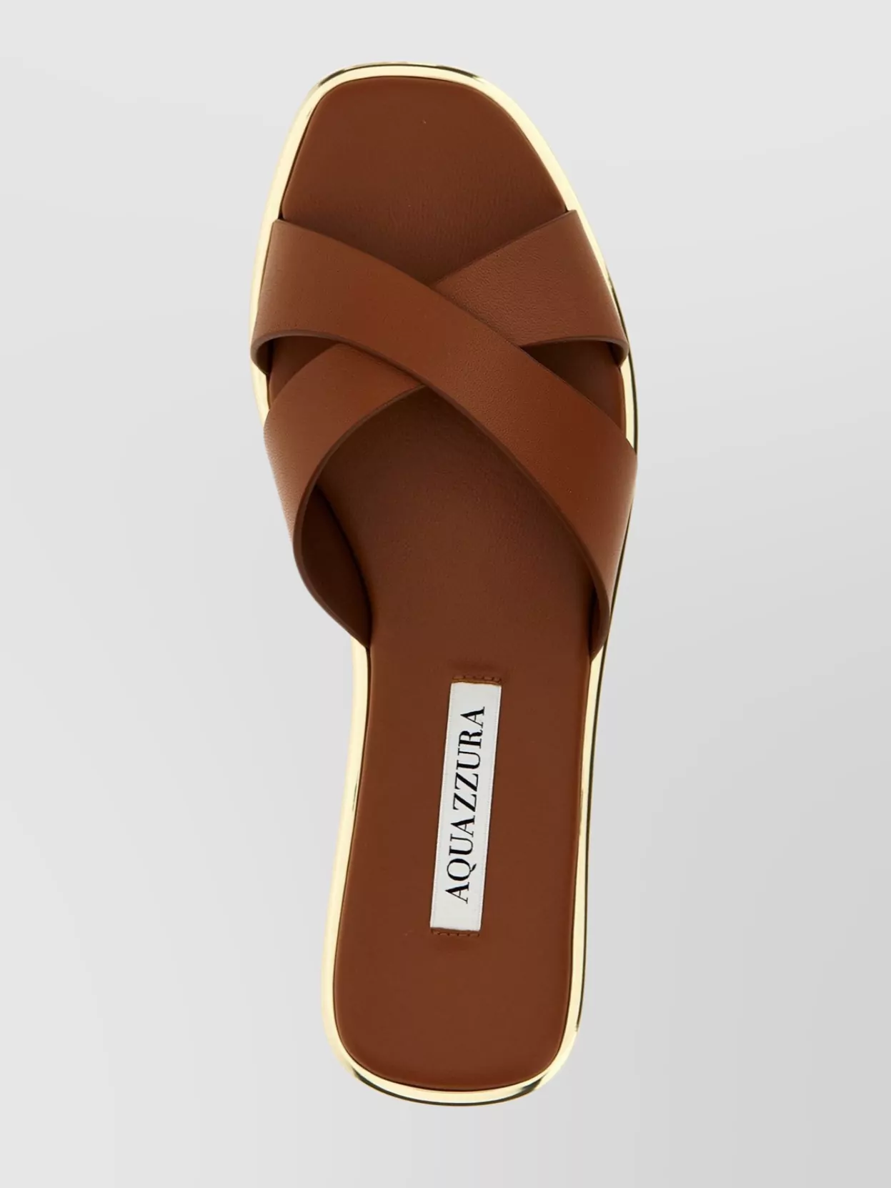 Aquazzura 'divine' Metallic Cross Strap Flat Sandals