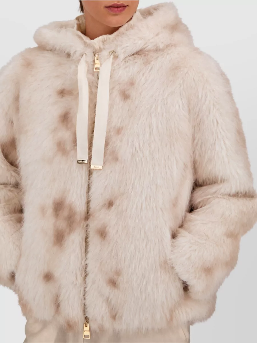 Herno Faux Fur Hooded Bomber Jacket