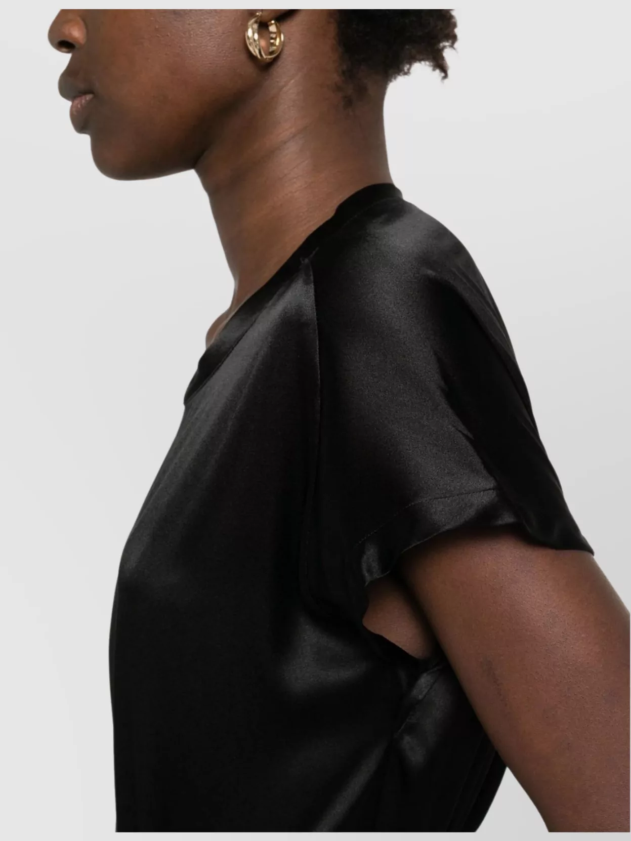 Pinko Satin Short Sleeve Round Neck Top