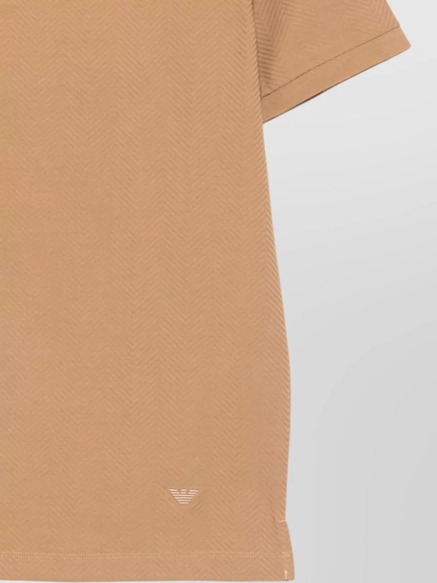 Emporio Armani Cotton Chevron-Knit Short-Sleeve Polo Shirt