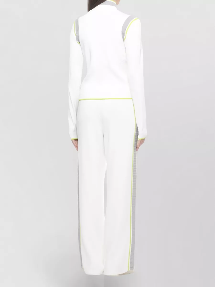 Casablanca Ribbed Zip Up High Neck Jacket