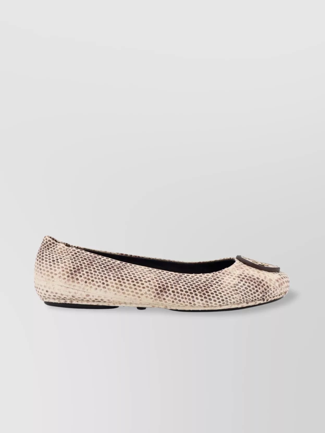 Tory Burch Animalier Print Leather Ballerina Shoes