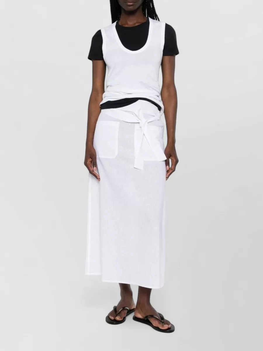 Totême High-Rise A-Line Cotton-Linen Midi Skirt