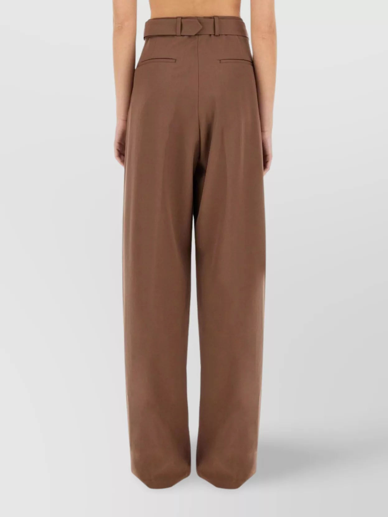 Dries Van Noten Belted Wide-leg Trousers And Pockets In Brown