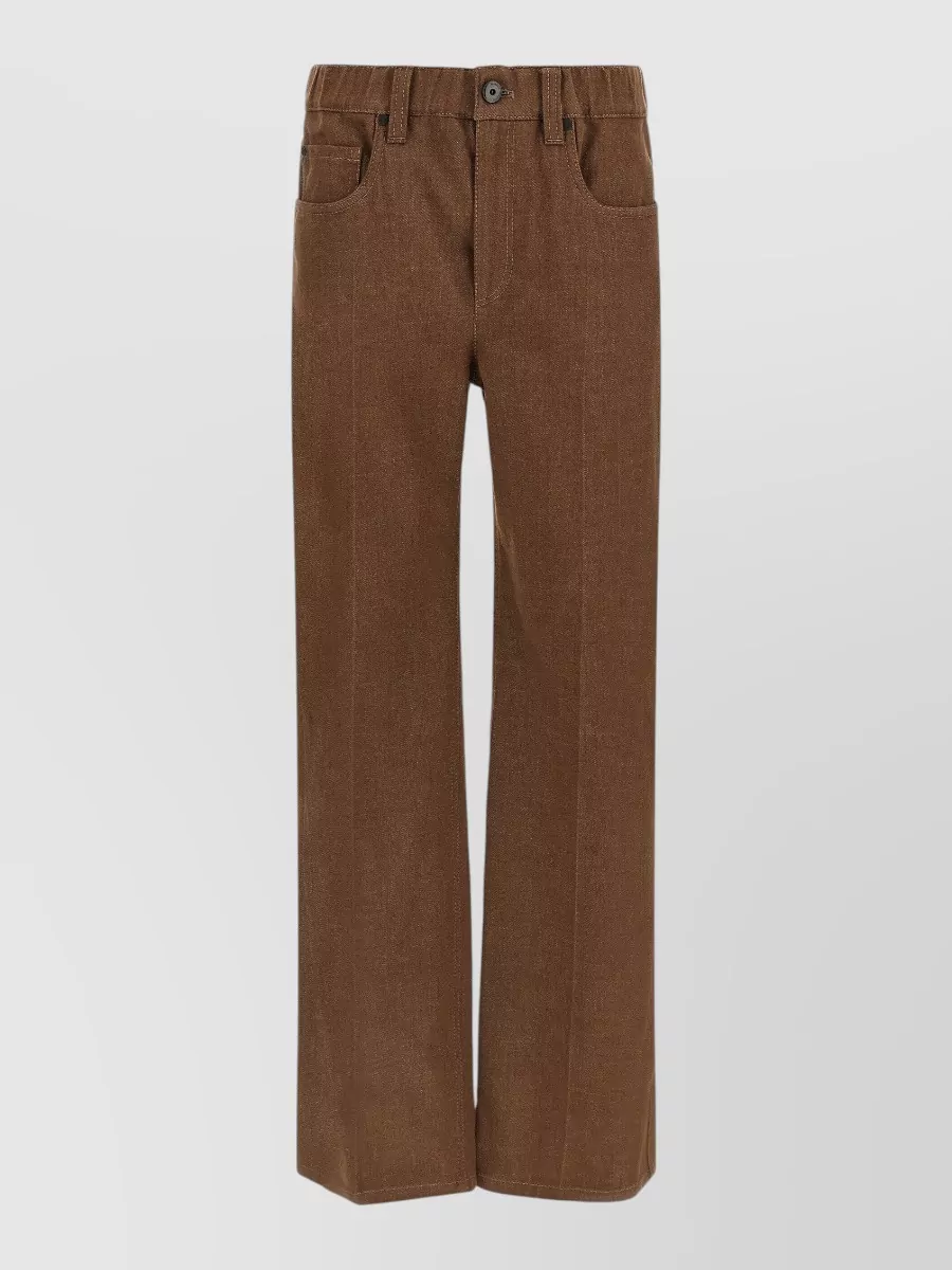 Brunello Cucinelli high-rise wide-leg denim jeans