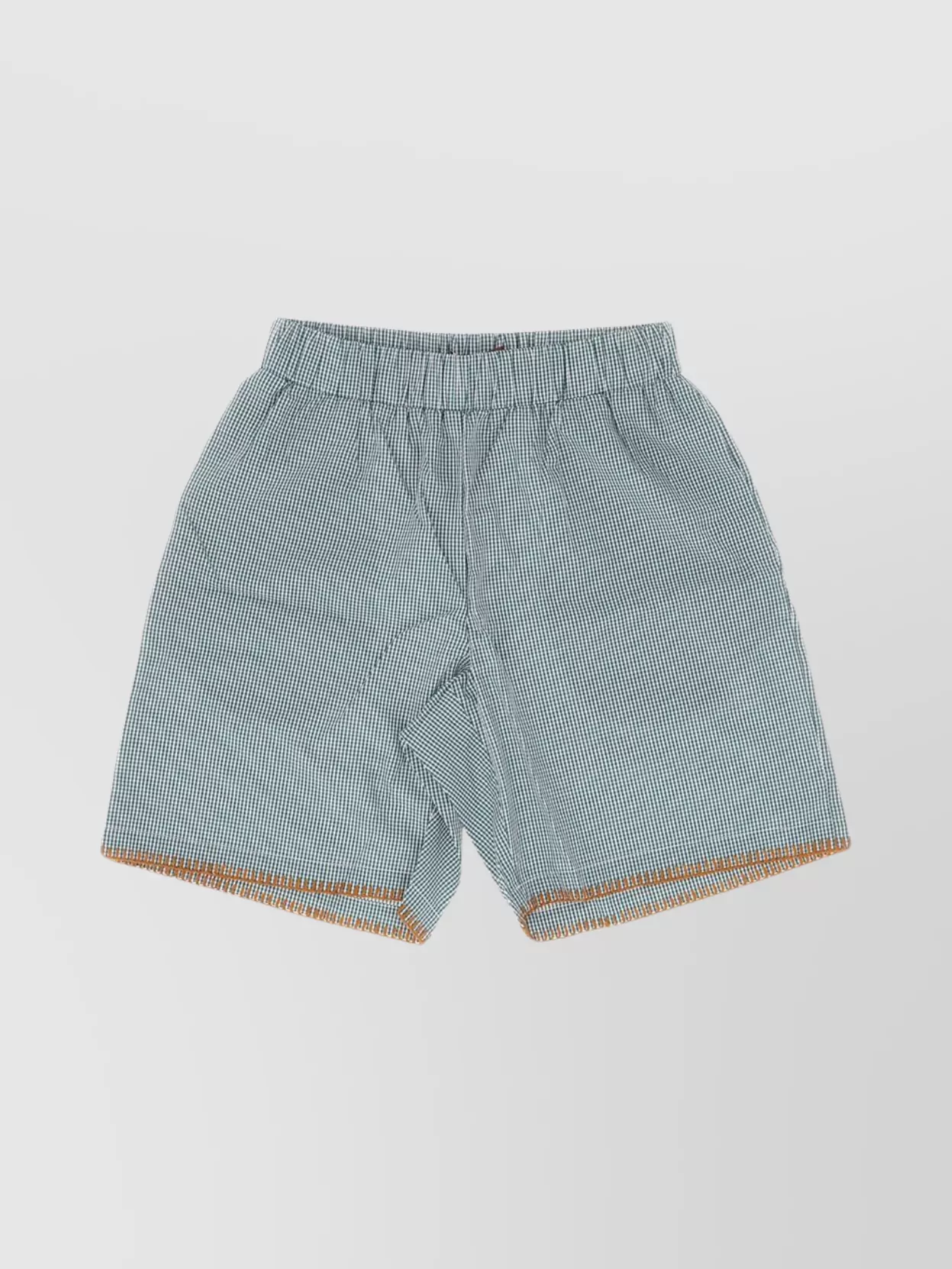Chateau Orlando Gingham Checked Cotton Shorts In Blue