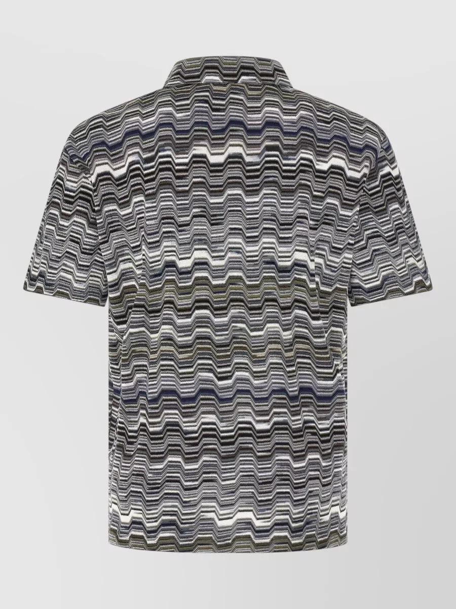 Missoni Zigzag Knit Short-Sleeve Polo Shirt