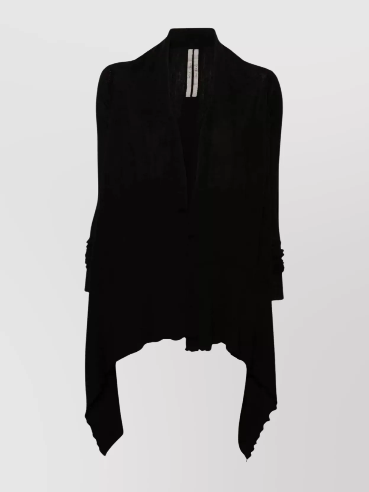 Shop Rick Owens Wrap Knit With Asymmetrical Hem And Long Sleeves