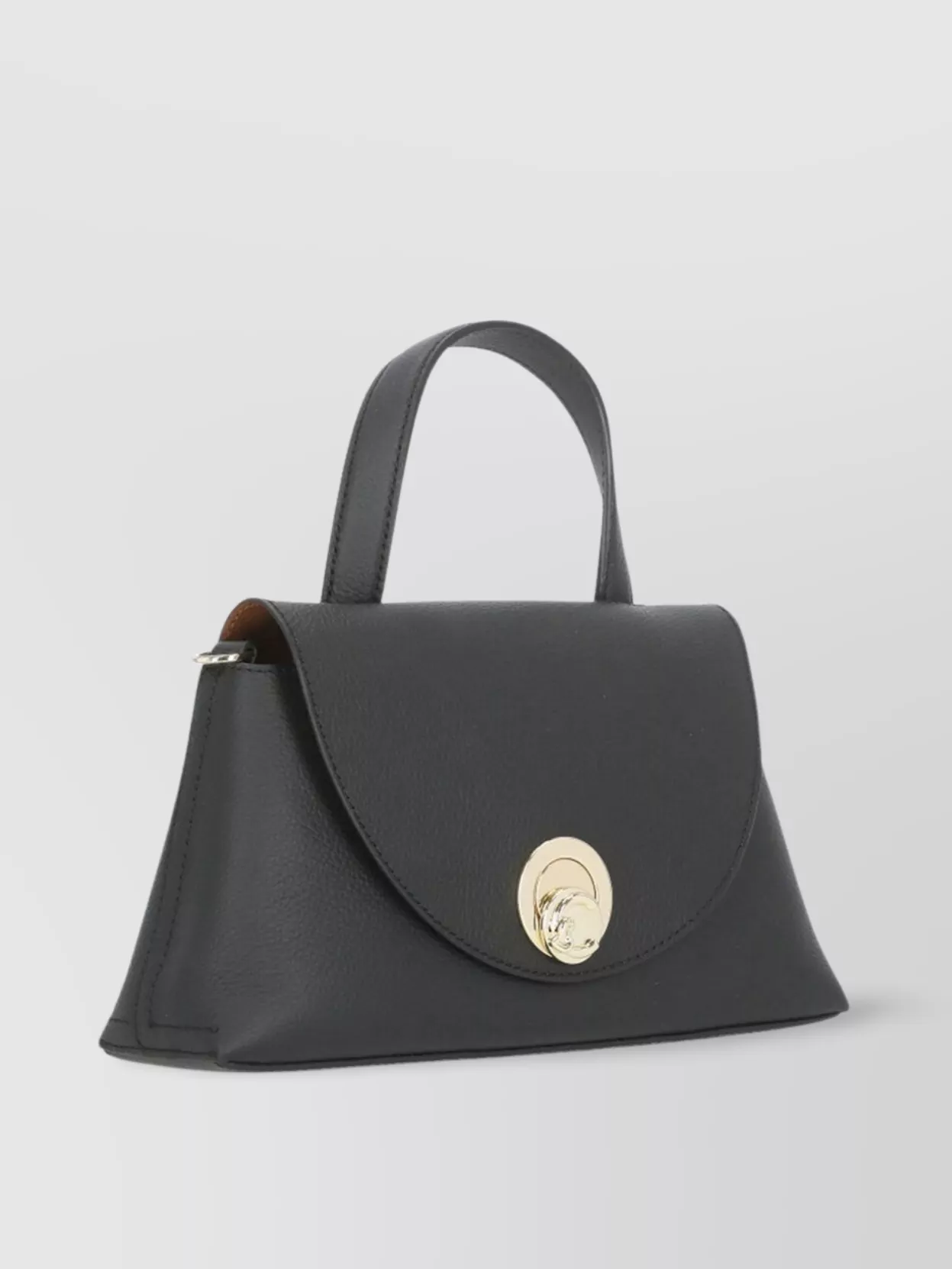 Coccinelle Pebbled Leather Shoulder Bag With Gold Hardware