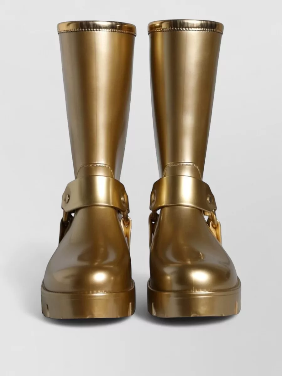 Dolce&Gabbana metallic rubber rain boots