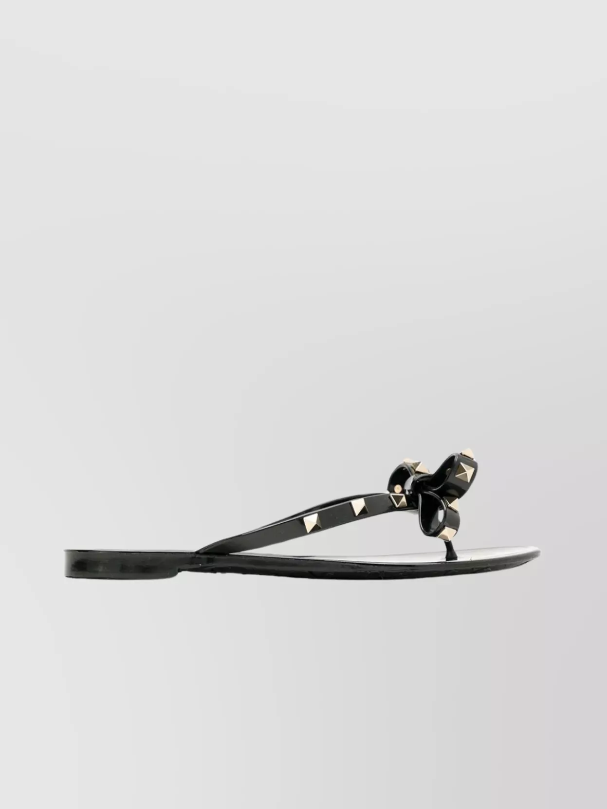 Shop Valentino Lace Motif Studded Flip Flops In Black