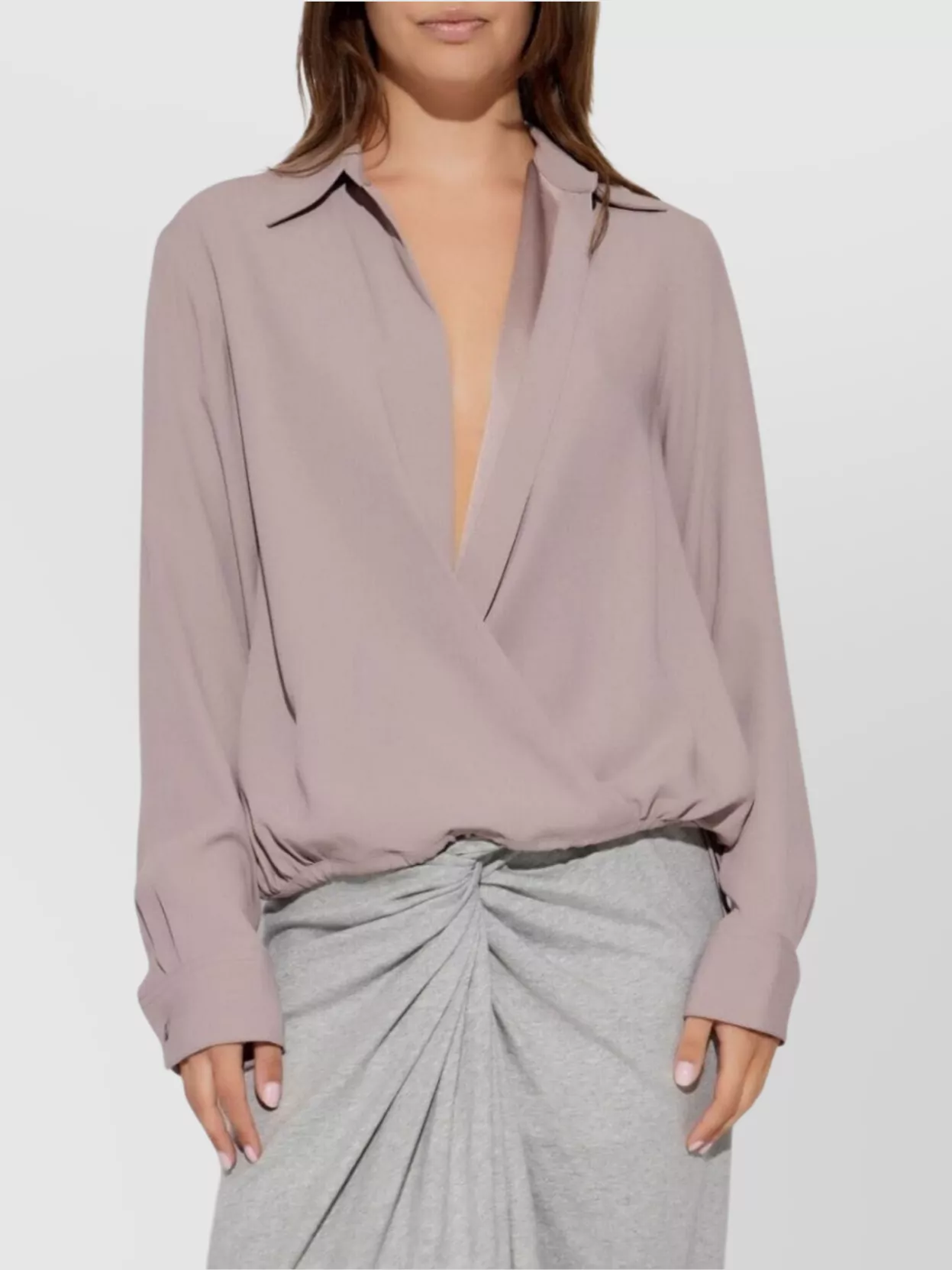 Dries Van Noten Wrap Style V-Neck Shirt Collar