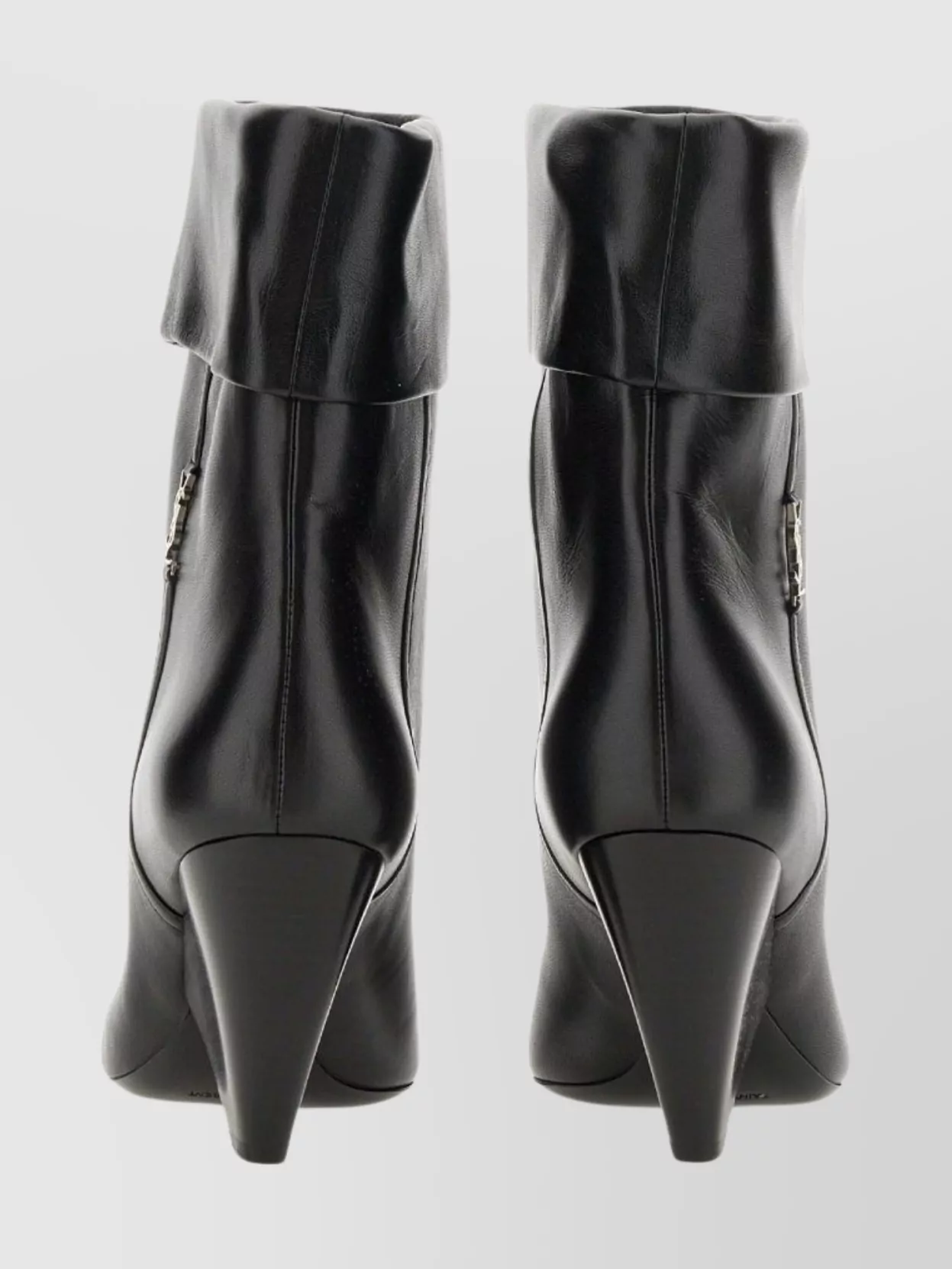 Saint Laurent Ankle Boots With Cone Heel And Cuff In Black