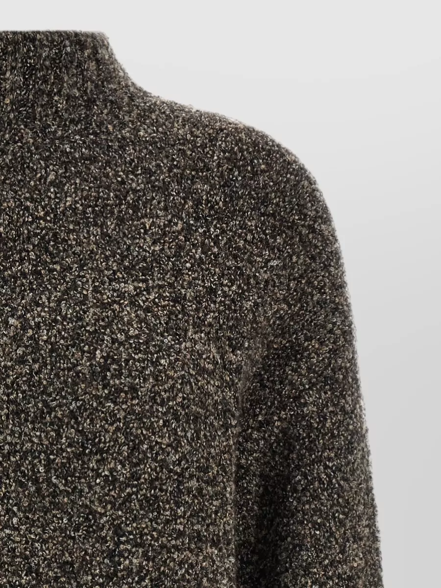 Agnona Cashmere Silk Wool Bouclé High Neck Jumper