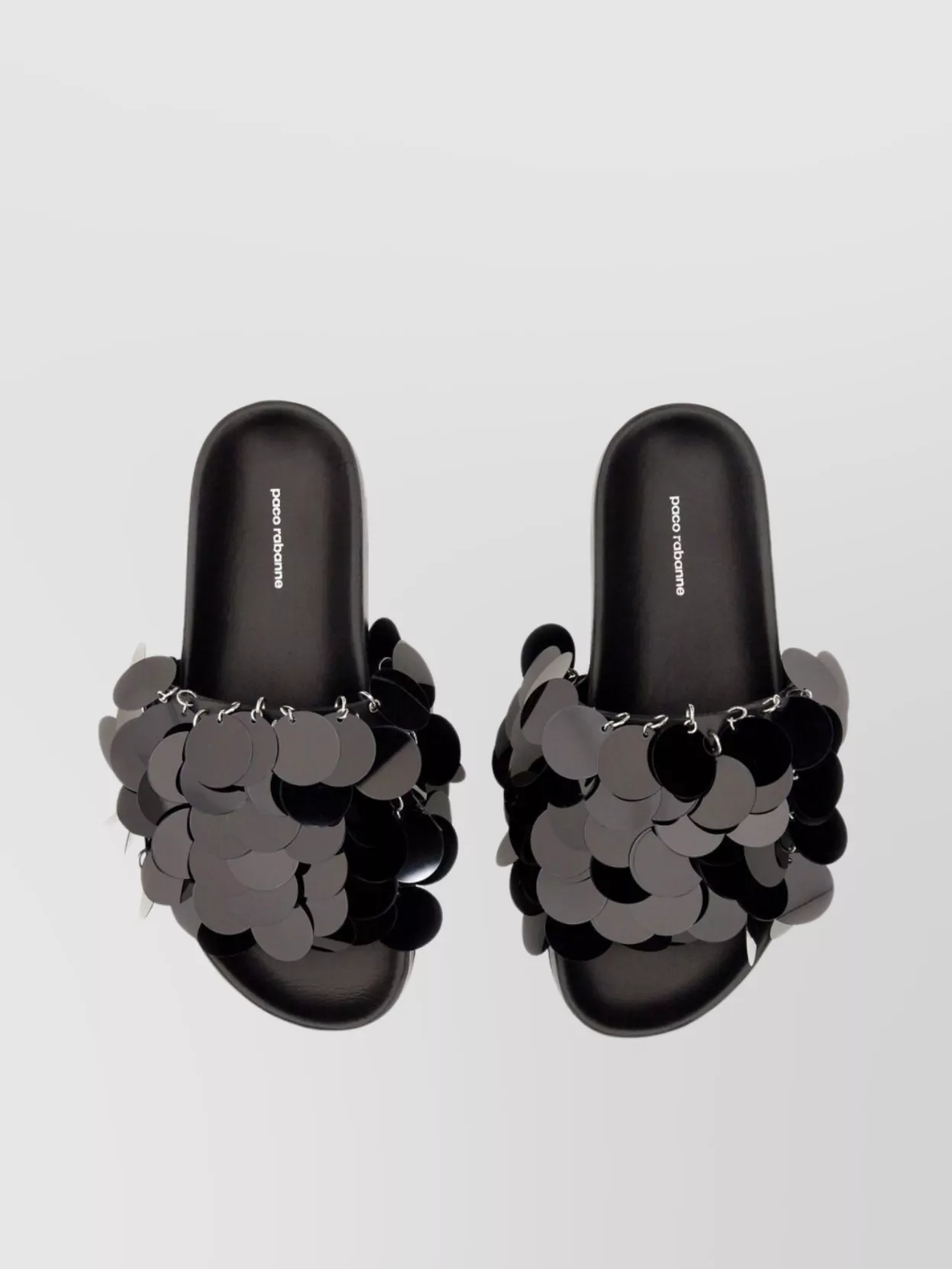 Paco Rabanne Embellished Flat Sole Open Toe Sandal