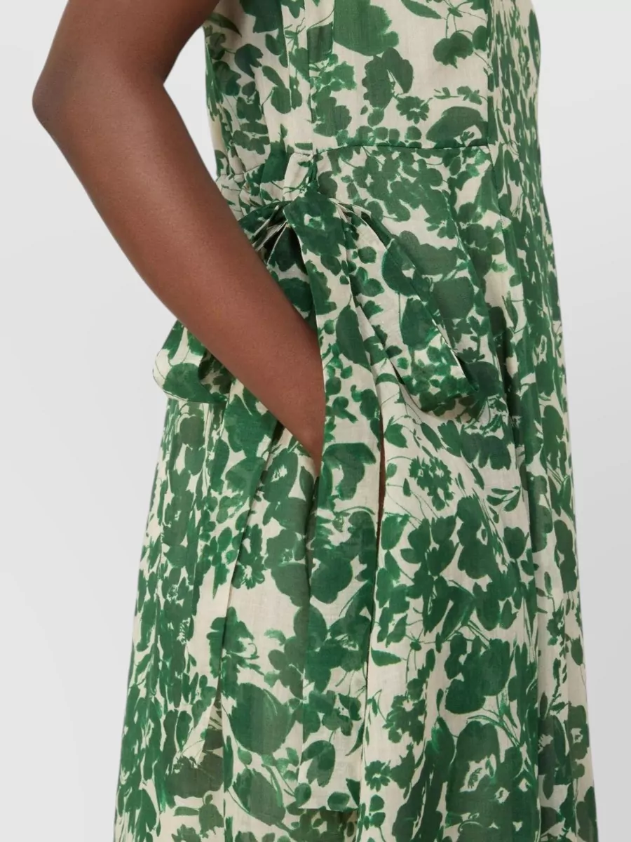 S Max Mara Printed Sleeveless Midi Dress