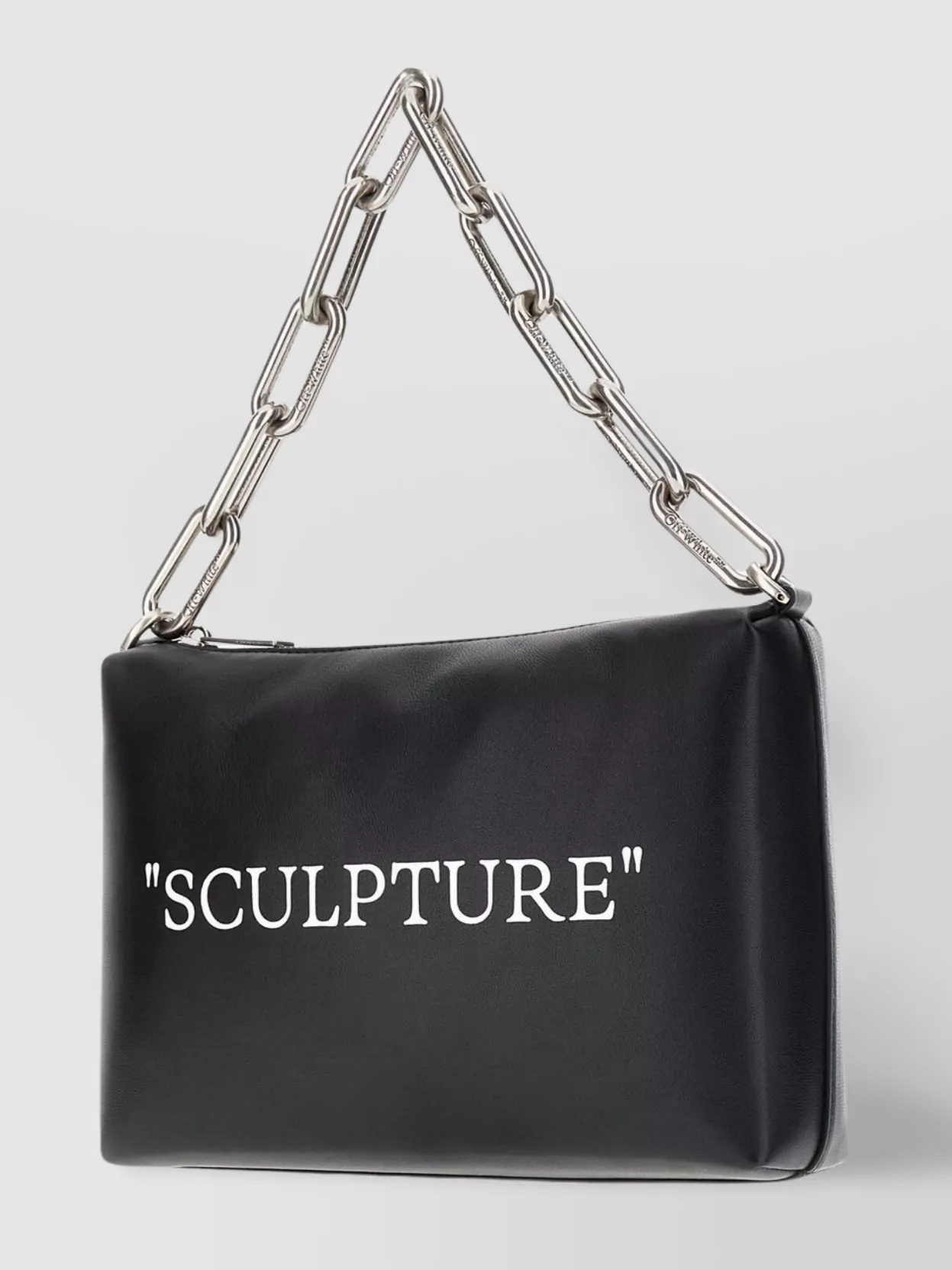 Shop Off-white Leather Shoulder Bag Chain Strap