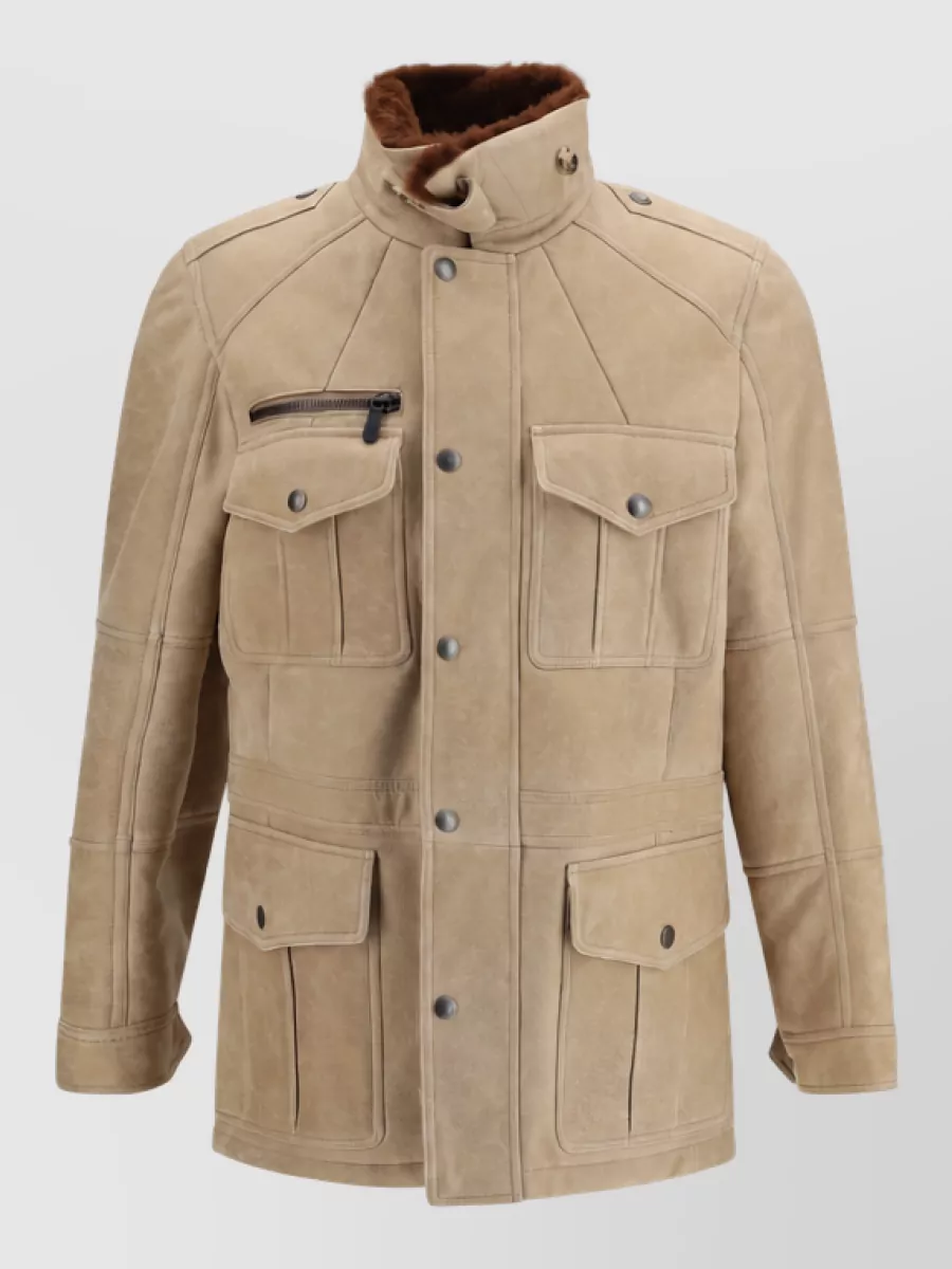 Brunello Cucinelli lambskin single breasted coat
