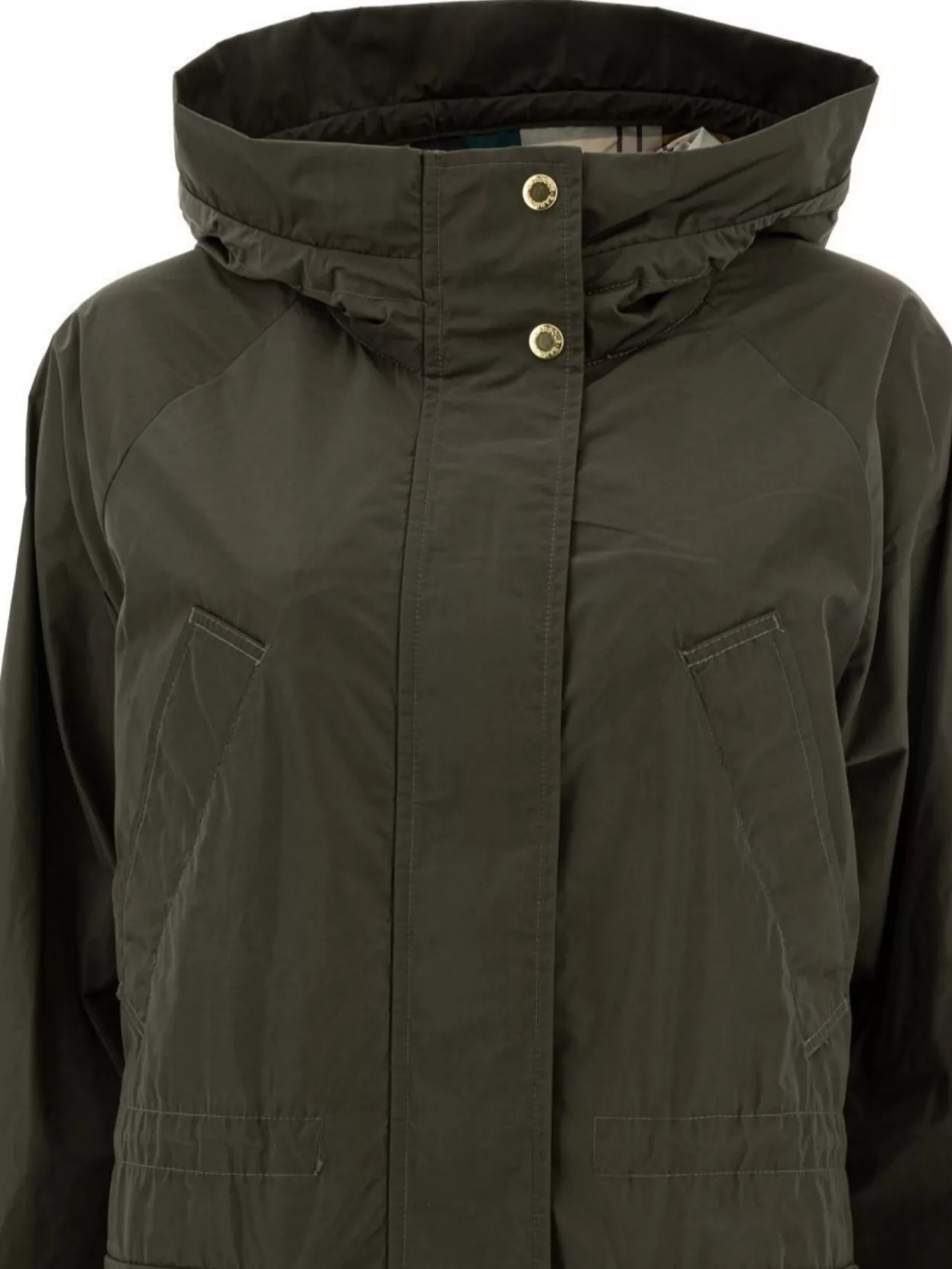Barbour Long Length Hooded Coat With Adjustable Waist