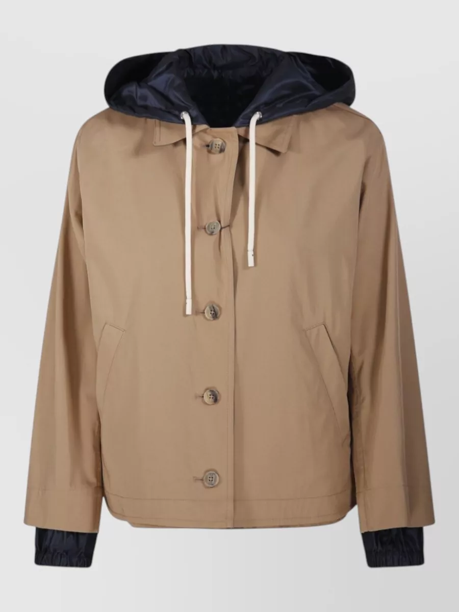 Herno cotton reversible hooded cropped jacket