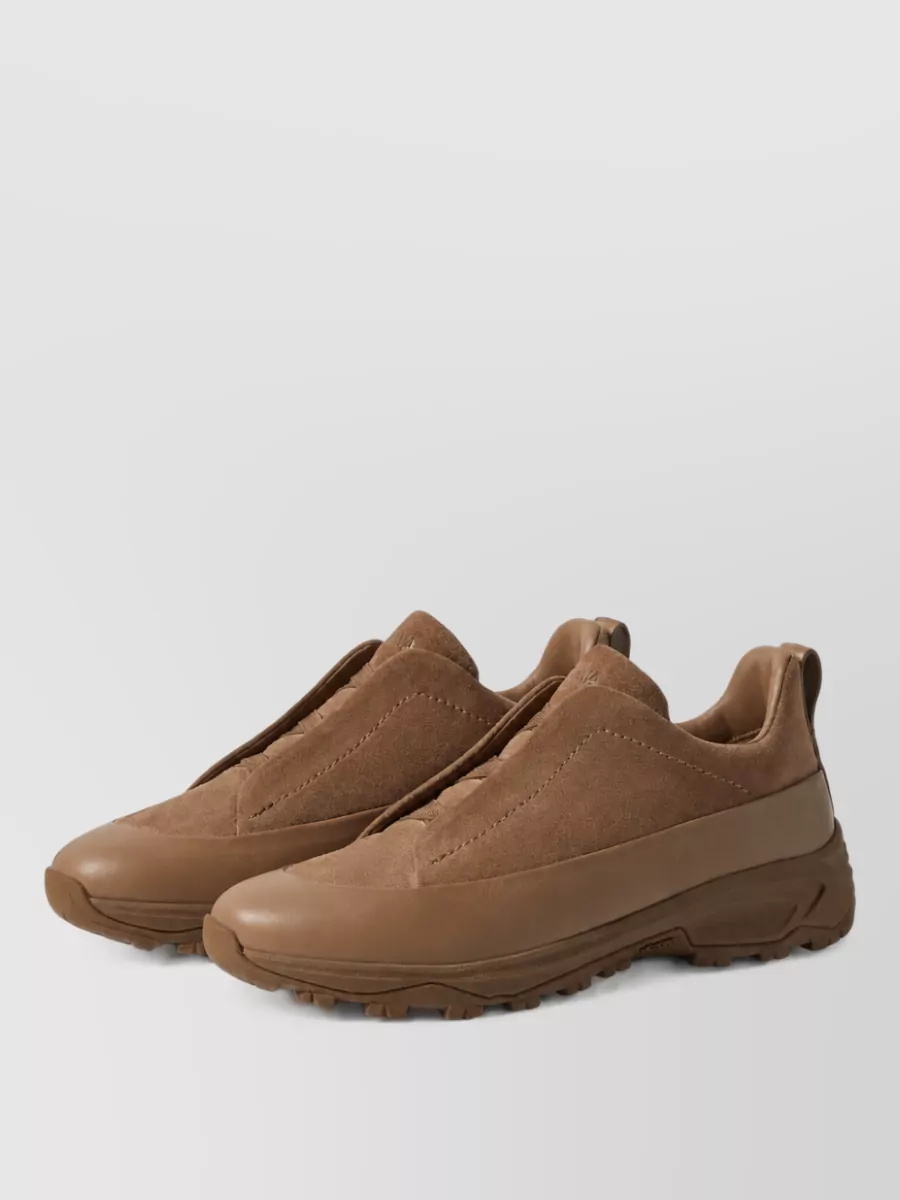 Zegna leather slip-on sneakers