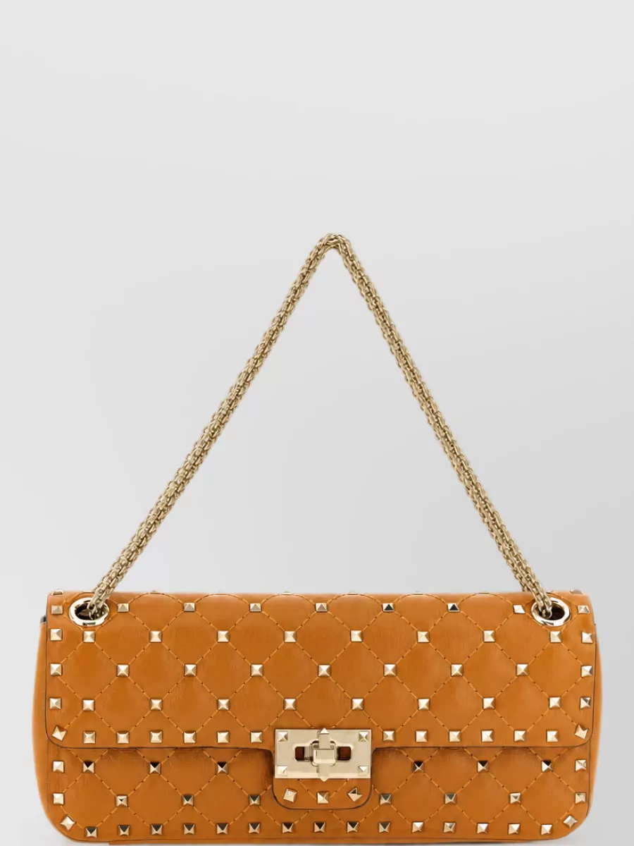 Valentino Garavani rockstud spike small leather clutch bag