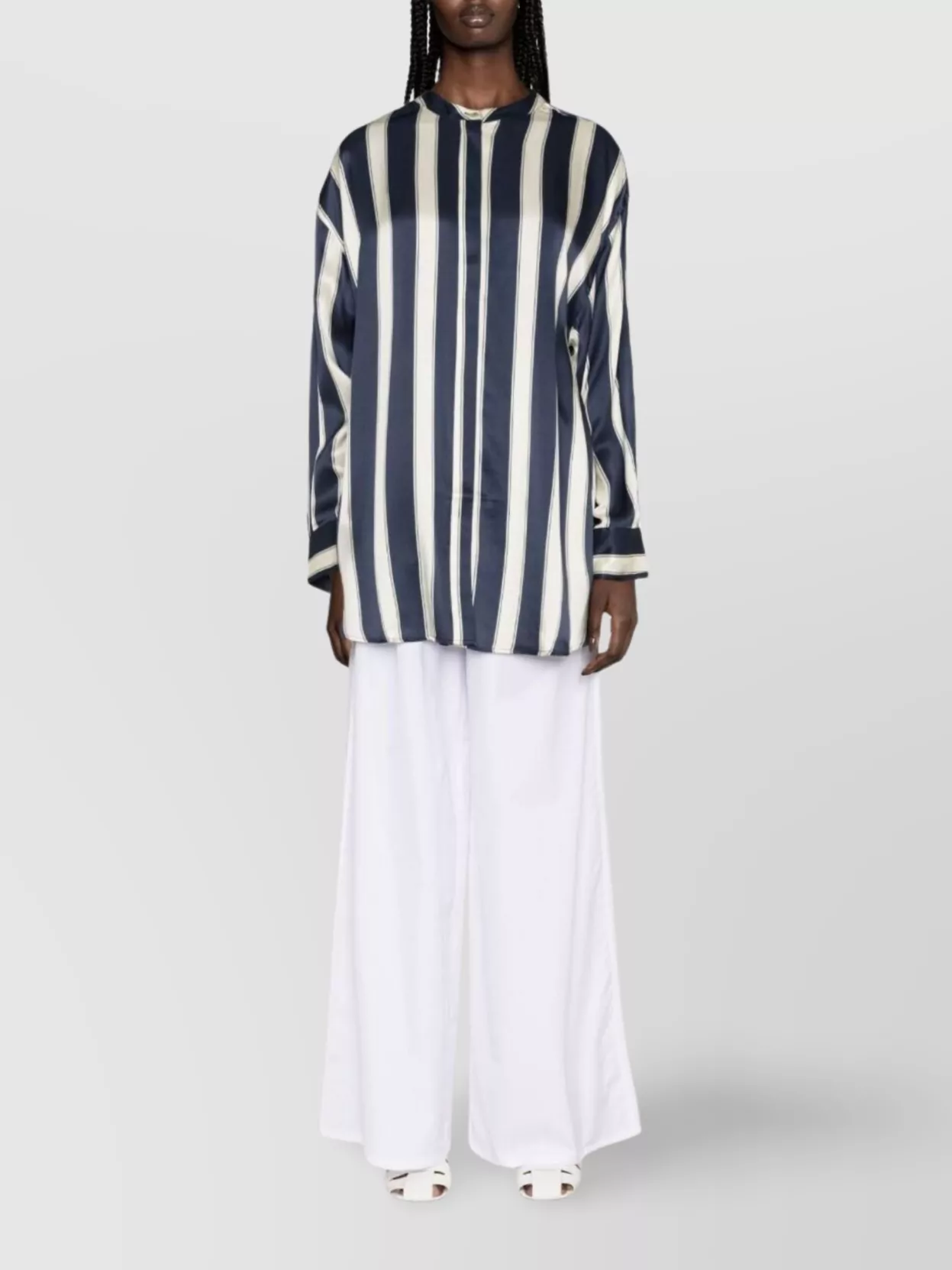 Max Mara High Waist Palazzo Cotton Trousers
