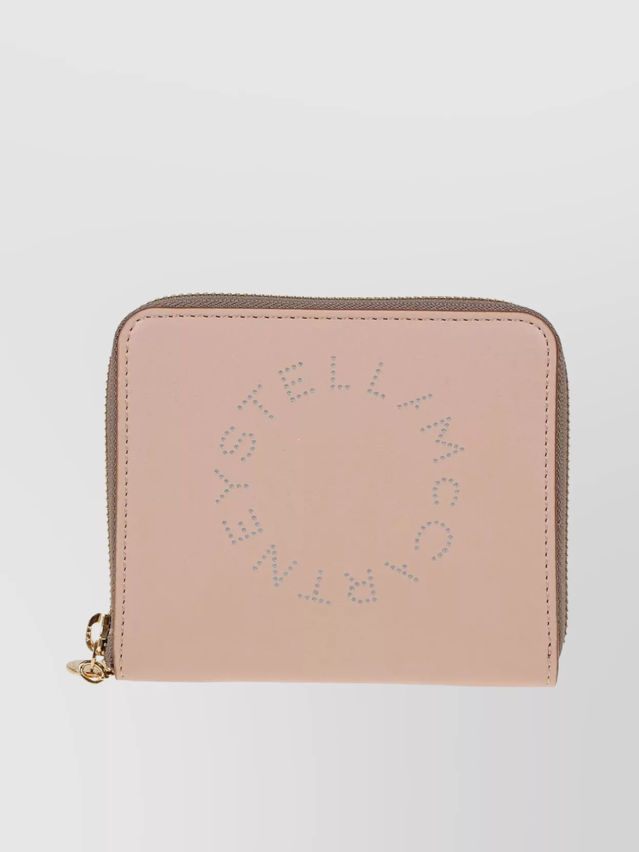 Shop Stella Mccartney Stella Compact Zip Wallet In Eco Alter Mat In Cream