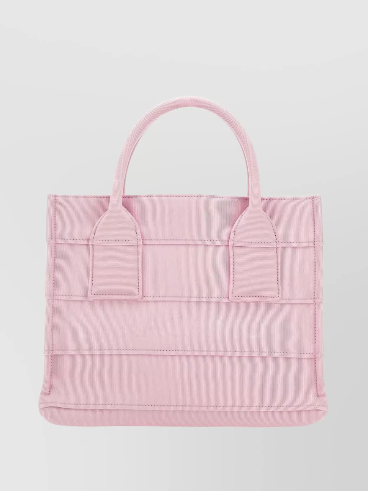 Ferragamo Fabric Structured Handbag Round Handles In Pink