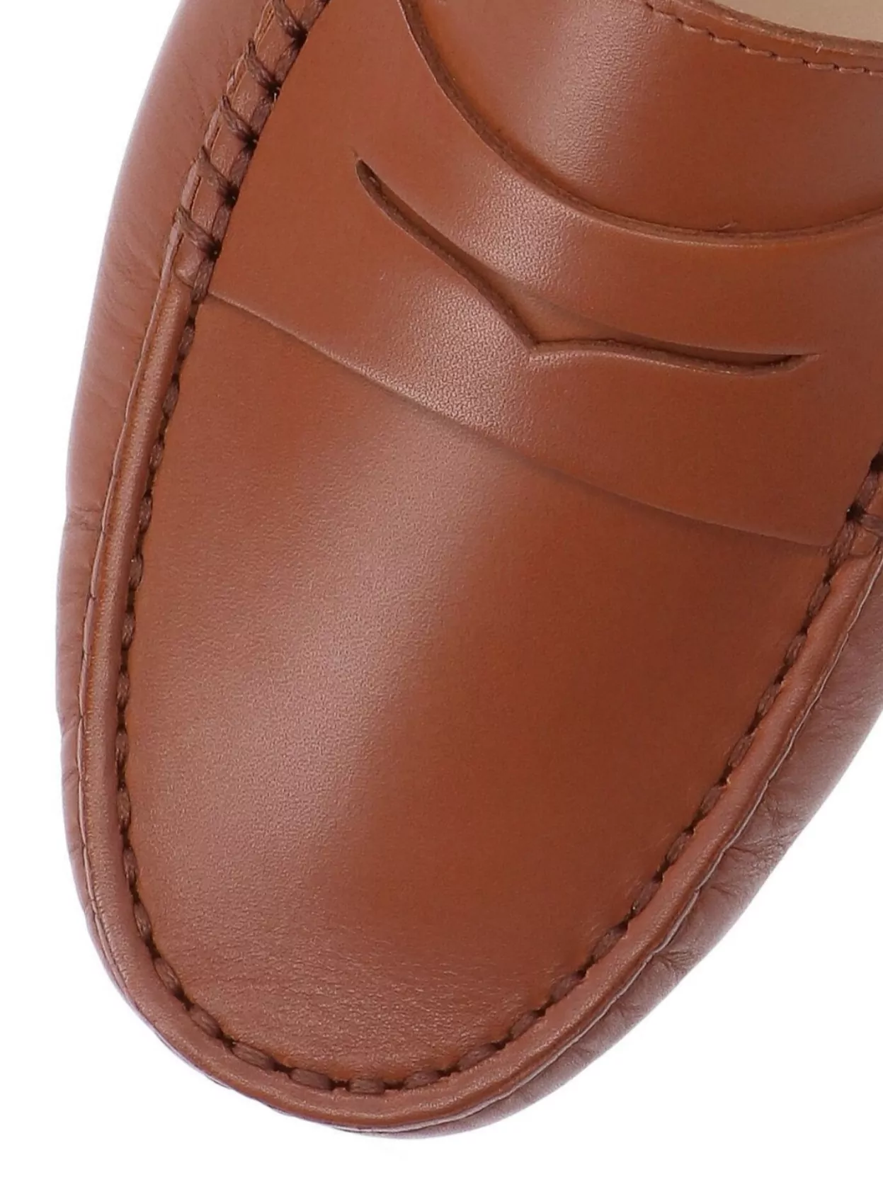 Tod's Penny Strap Loafers Stitch Detailing Rubber Sole In Brown