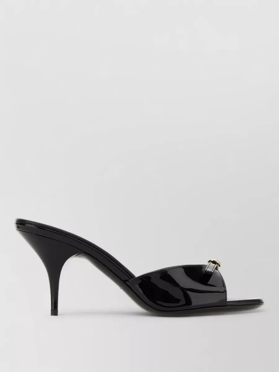 Miu Miu Stylish Leather Mules Kitten Heel In Black