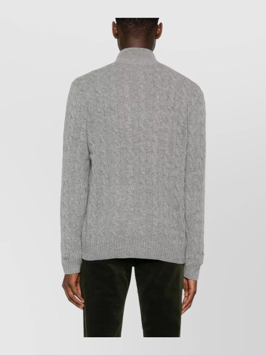Polo Ralph Lauren Cable-Knit Wool-Cashmere Quarter-Zip Jumper