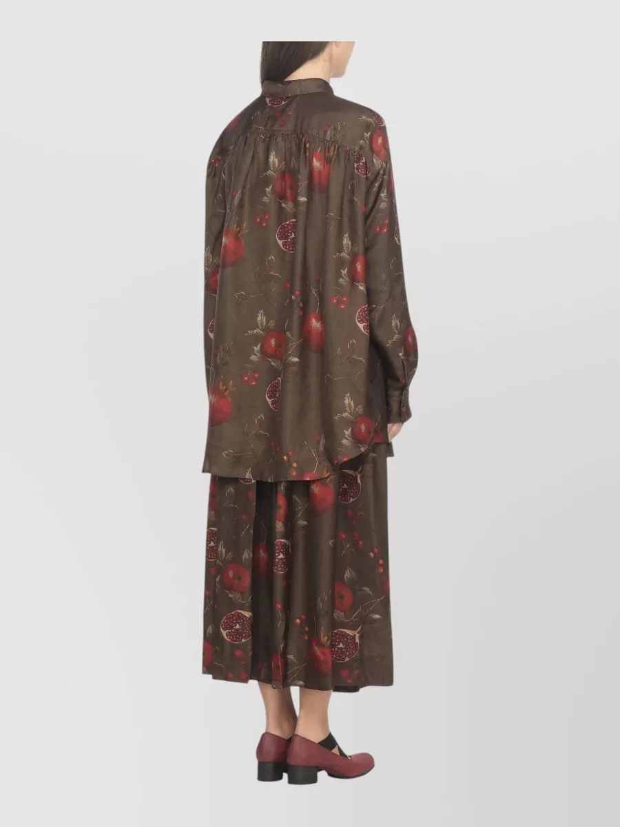 Uma Wang Floral Print Long Sleeve Relaxed Top