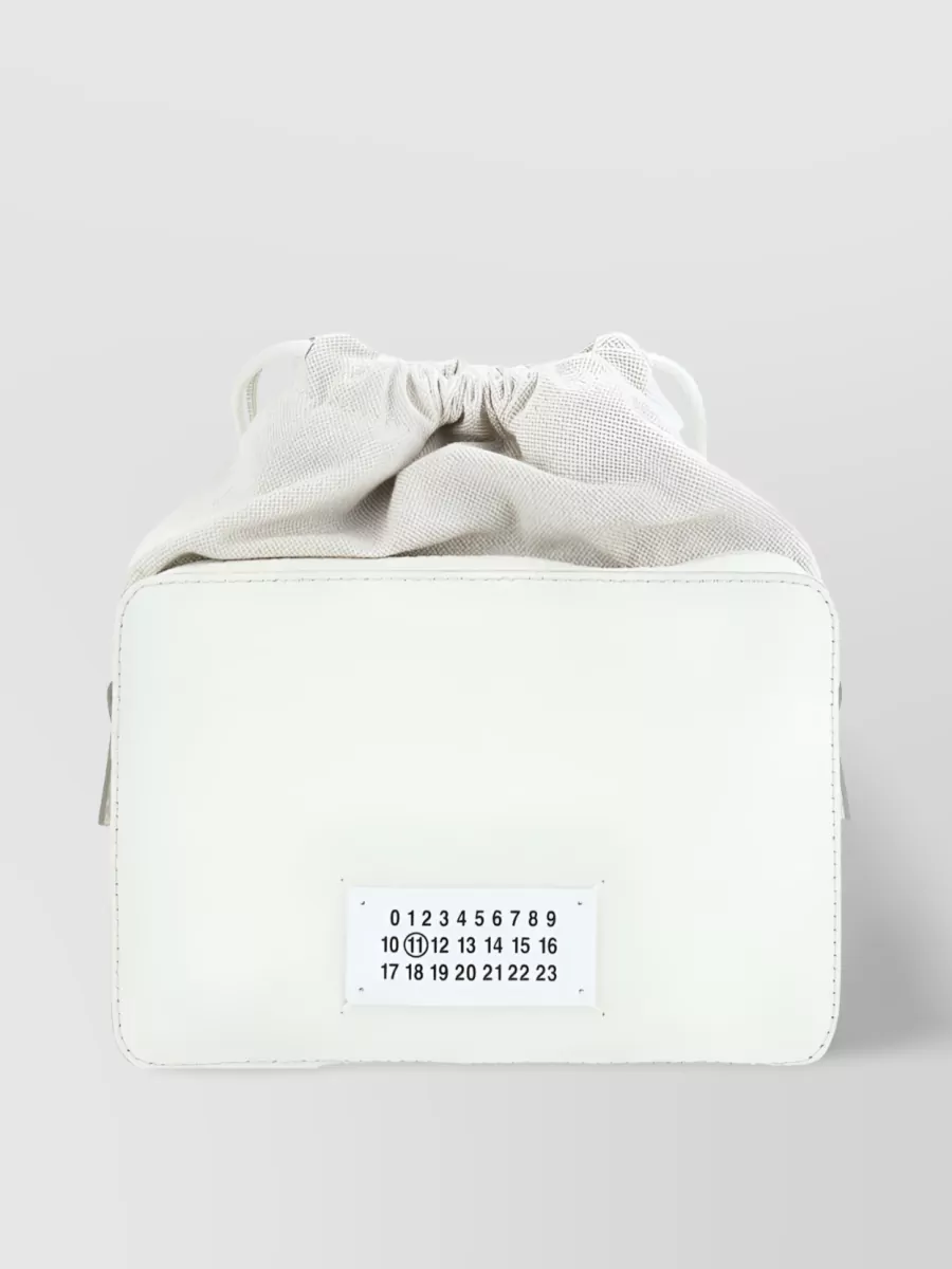 Shop Maison Margiela Versatile Drawstring Shoulder Bag In White