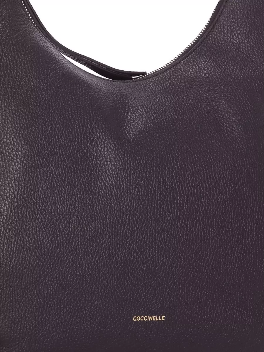 Coccinelle Pebbled Leather Shoulder Bag Removable Strap