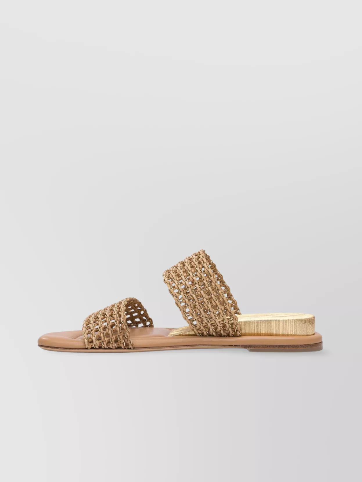 Casadei Toe Open Flat Sole Woven Straps Sandals