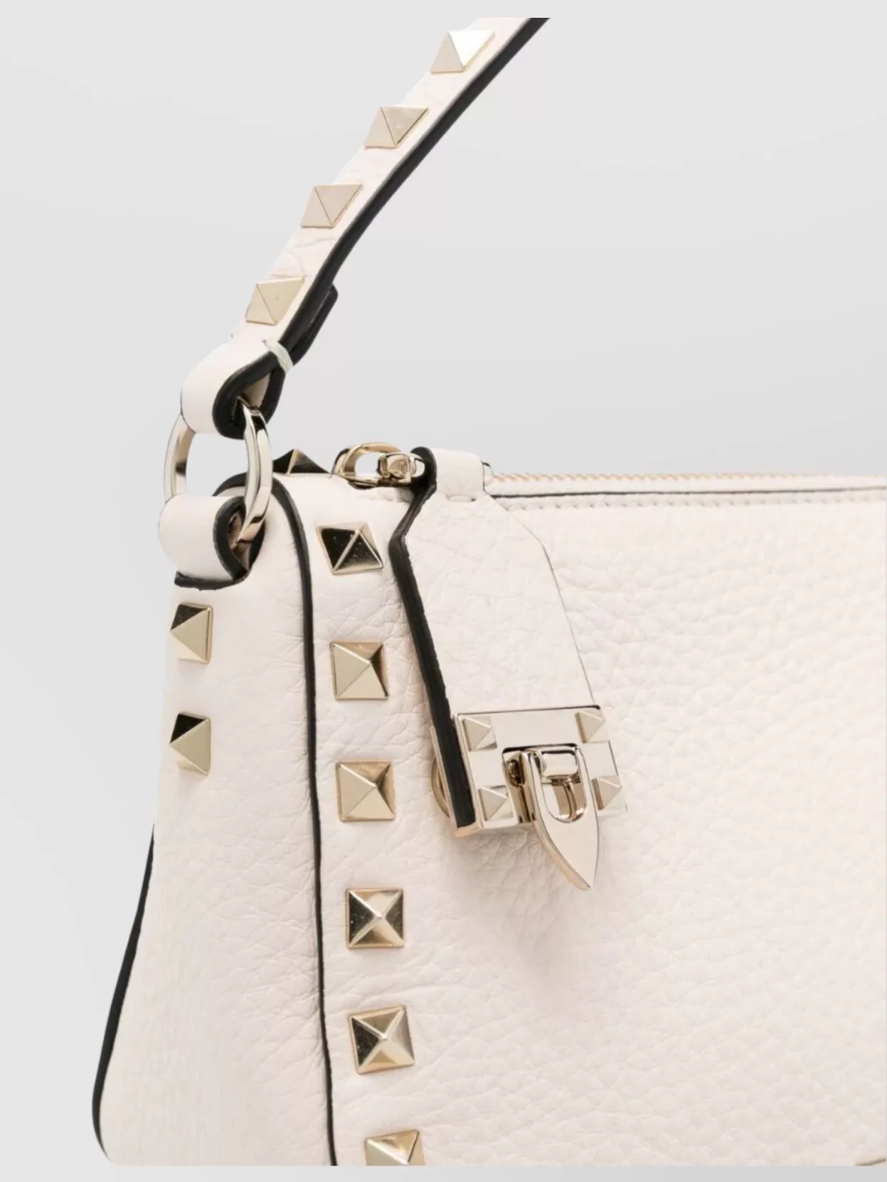 Valentino Garavani Small Rockstud Shoulder Bag In Grained Calfskin