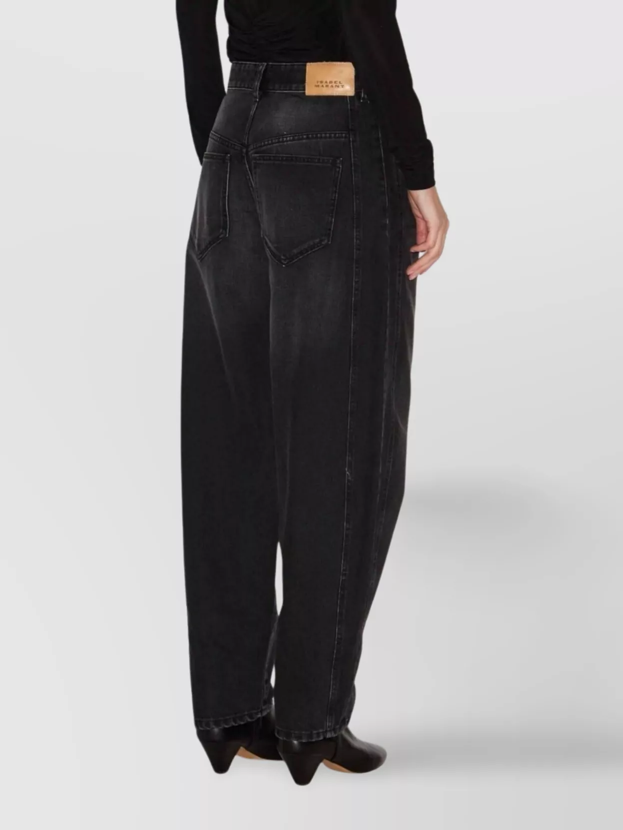 Isabel Marant Oriane Faded Denim Trousers With Contrast Stitching