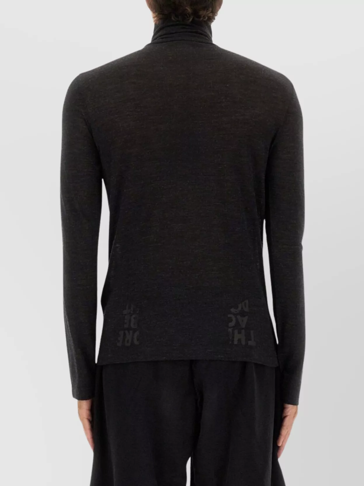 Mm6 Maison Margiela Turtleneck Long Sleeve Knitwear With Text Print