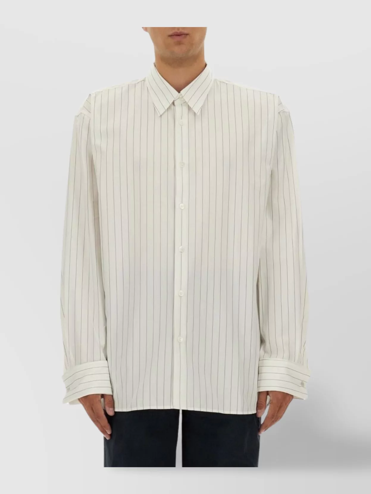 Dries Van Noten Long Sleeve Striped Shirt With Point Collar