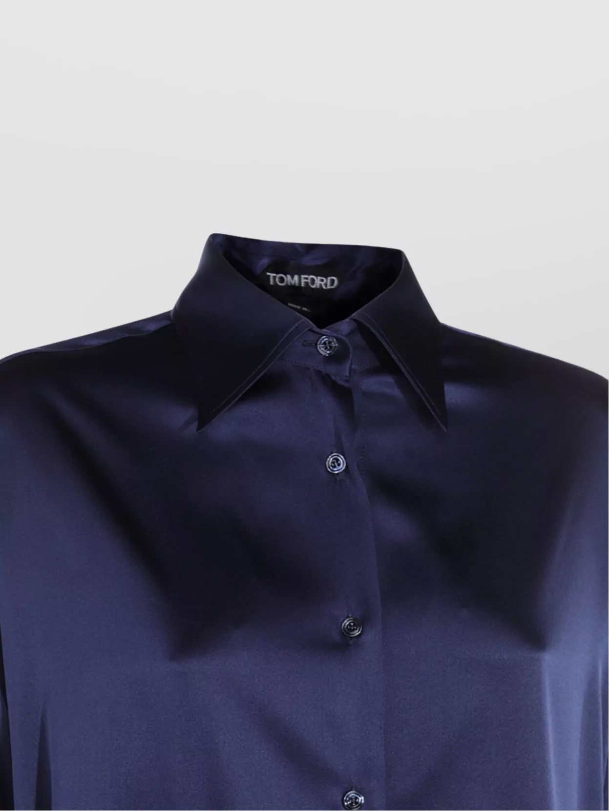 Tom Ford Collared Neck Satin Finish Long Sleeves