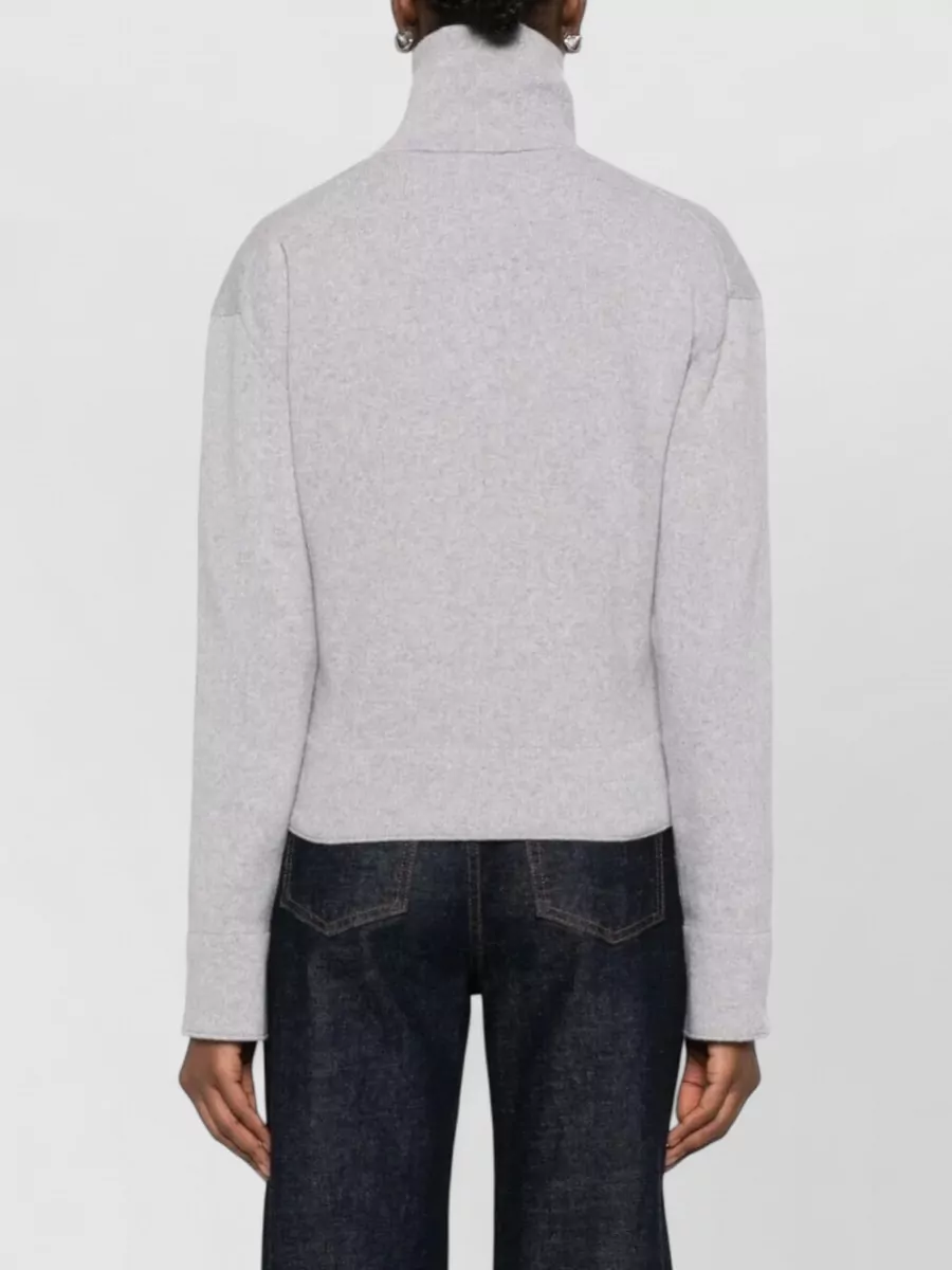 Victoria Beckham Wool Blend Half Zip High Collar Jumper