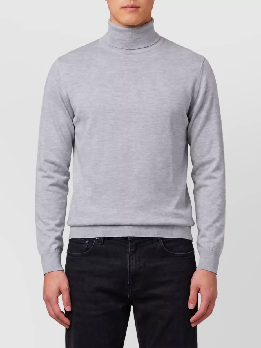 John Smedley Merino Wool Ribbed Turtleneck Jumper