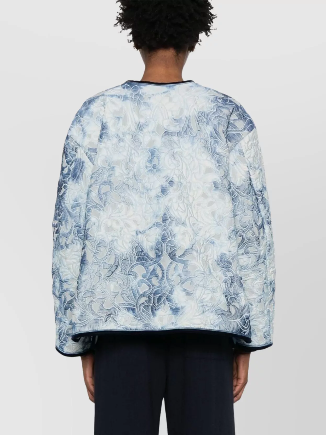 Forte Forte Floral Pattern Cotton Jacket Featuring Pockets In Blue